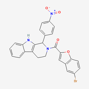 molecular formula C26H18BrN3O4 B4290621 2-[(5-bromo-1-benzofuran-2-yl)carbonyl]-1-(4-nitrophenyl)-2,3,4,9-tetrahydro-1H-beta-carboline 