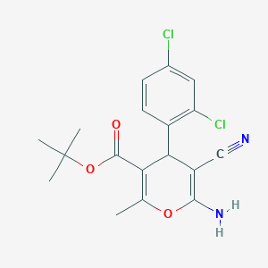 tert-butyl 6-amino-5-cyano-4-(2,4-dichlorophenyl)-2-methyl-4H-pyran-3-carboxylate