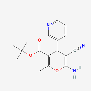 molecular formula C17H19N3O3 B4290642 tert-butyl 6-amino-5-cyano-2-methyl-4-pyridin-3-yl-4H-pyran-3-carboxylate 