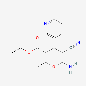 molecular formula C16H17N3O3 B4290654 isopropyl 6-amino-5-cyano-2-methyl-4-pyridin-3-yl-4H-pyran-3-carboxylate 