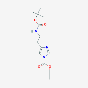 molecular formula C15H25N3O4 B429066 tert-butyl 4-{2-[(tert-butoxycarbonyl)amino]ethyl}-1H-imidazole-1-carboxylate 