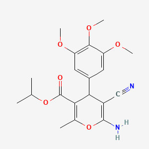 molecular formula C20H24N2O6 B4290660 isopropyl 6-amino-5-cyano-2-methyl-4-(3,4,5-trimethoxyphenyl)-4H-pyran-3-carboxylate 