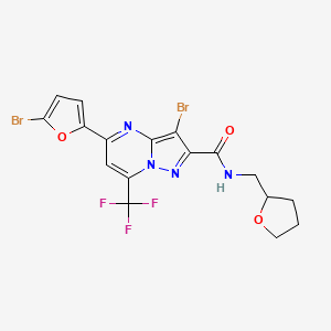 3-bromo-5-(5-bromo-2-furyl)-N-(tetrahydrofuran-2-ylmethyl)-7-(trifluoromethyl)pyrazolo[1,5-a]pyrimidine-2-carboxamide