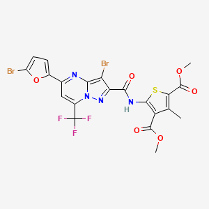 dimethyl 5-({[3-bromo-5-(5-bromo-2-furyl)-7-(trifluoromethyl)pyrazolo[1,5-a]pyrimidin-2-yl]carbonyl}amino)-3-methylthiophene-2,4-dicarboxylate