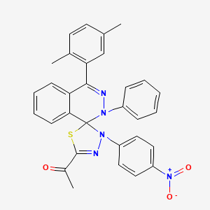 molecular formula C31H25N5O3S B4290760 1-[4-(2,5-dimethylphenyl)-3'-(4-nitrophenyl)-2-phenyl-2H,3'H-spiro[phthalazine-1,2'-[1,3,4]thiadiazol]-5'-yl]ethanone 
