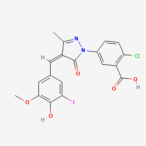 2-chloro-5-[4-(4-hydroxy-3-iodo-5-methoxybenzylidene)-3-methyl-5-oxo-4,5-dihydro-1H-pyrazol-1-yl]benzoic acid