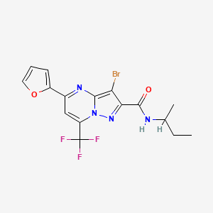 molecular formula C16H14BrF3N4O2 B4290773 3-bromo-N-(sec-butyl)-5-(2-furyl)-7-(trifluoromethyl)pyrazolo[1,5-a]pyrimidine-2-carboxamide 