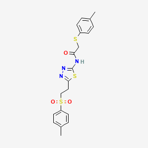 N-(5-{2-[(4-methylphenyl)sulfonyl]ethyl}-1,3,4-thiadiazol-2-yl)-2-[(4-methylphenyl)thio]acetamide