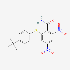 molecular formula C17H17N3O5S B4290852 2-[(4-tert-butylphenyl)thio]-4,6-dinitrobenzamide 