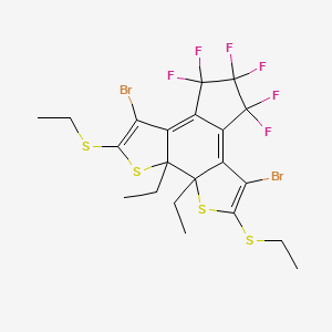 3,7-dibromo-9a,9b-diethyl-2,8-bis(ethylthio)-4,4,5,5,6,6-hexafluoro-5,6,9a,9b-tetrahydro-4H-thieno[2',3':6,7]indeno[5,4-b]thiophene