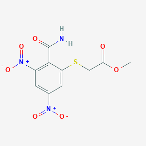 molecular formula C10H9N3O7S B4290885 methyl {[2-(aminocarbonyl)-3,5-dinitrophenyl]thio}acetate 