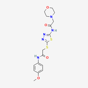 molecular formula C17H21N5O4S2 B4290905 N-[5-({2-[(4-methoxyphenyl)amino]-2-oxoethyl}thio)-1,3,4-thiadiazol-2-yl]-2-morpholin-4-ylacetamide 