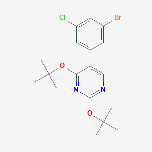molecular formula C18H22BrClN2O2 B429095 5-(3-Bromo-5-chlorophenyl)-2,4-ditert-butoxypyrimidine 