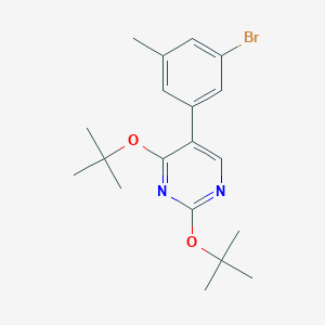 molecular formula C19H25BrN2O2 B429097 5-(3-Bromo-5-methylphenyl)-2,4-ditert-butoxypyrimidine 