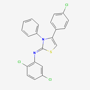 molecular formula C21H13Cl3N2S B4290993 2,5-dichloro-N-[4-(4-chlorophenyl)-3-phenyl-1,3-thiazol-2(3H)-ylidene]aniline 
