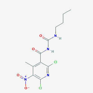 molecular formula C12H14Cl2N4O4 B4291047 N-[(butylamino)carbonyl]-2,6-dichloro-4-methyl-5-nitronicotinamide 
