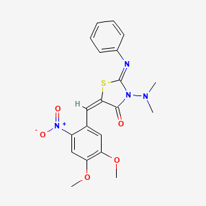 molecular formula C20H20N4O5S B4291073 5-(4,5-dimethoxy-2-nitrobenzylidene)-3-(dimethylamino)-2-(phenylimino)-1,3-thiazolidin-4-one 