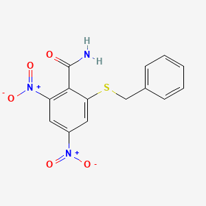 2-(benzylthio)-4,6-dinitrobenzamide