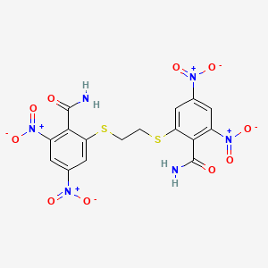 molecular formula C16H12N6O10S2 B4291092 2,2'-[ethane-1,2-diylbis(thio)]bis(4,6-dinitrobenzamide) 