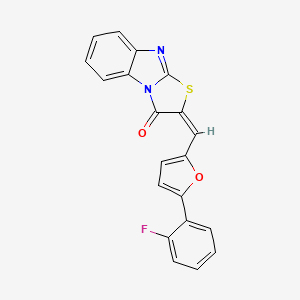 molecular formula C20H11FN2O2S B4291099 2-{[5-(2-fluorophenyl)-2-furyl]methylene}[1,3]thiazolo[3,2-a]benzimidazol-3(2H)-one 