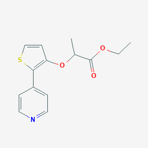 molecular formula C14H15NO3S B429114 Ethyl2-{[2-(4-pyridinyl)-3-thienyl]oxy}propanoate 