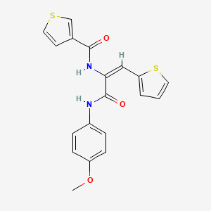 molecular formula C19H16N2O3S2 B4291142 N-[1-{[(4-methoxyphenyl)amino]carbonyl}-2-(2-thienyl)vinyl]thiophene-3-carboxamide 