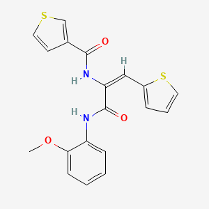 molecular formula C19H16N2O3S2 B4291150 N-[1-{[(2-methoxyphenyl)amino]carbonyl}-2-(2-thienyl)vinyl]thiophene-3-carboxamide 