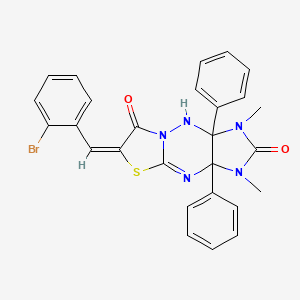 molecular formula C27H22BrN5O2S B4291154 6-(2-bromobenzylidene)-1,3-dimethyl-3a,9a-diphenyl-3,3a,9,9a-tetrahydroimidazo[4,5-e][1,3]thiazolo[3,2-b][1,2,4]triazine-2,7(1H,6H)-dione 