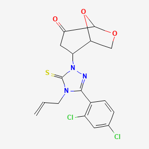molecular formula C17H15Cl2N3O3S B4291158 2-[4-allyl-3-(2,4-dichlorophenyl)-5-thioxo-4,5-dihydro-1H-1,2,4-triazol-1-yl]-6,8-dioxabicyclo[3.2.1]octan-4-one 