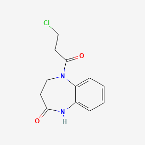 molecular formula C12H13ClN2O2 B4291178 5-(3-chloropropanoyl)-1,3,4,5-tetrahydro-2H-1,5-benzodiazepin-2-one CAS No. 73416-93-0