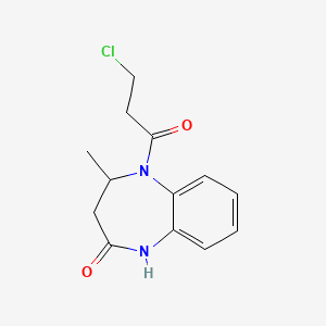 molecular formula C13H15ClN2O2 B4291182 5-(3-chloropropanoyl)-4-methyl-1,3,4,5-tetrahydro-2H-1,5-benzodiazepin-2-one 