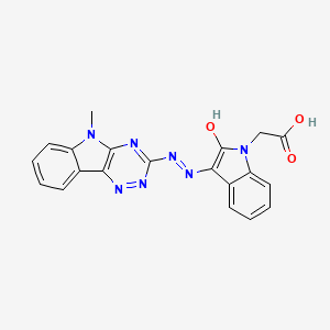 {3-[(5-methyl-5H-[1,2,4]triazino[5,6-b]indol-3-yl)hydrazono]-2-oxo-2,3-dihydro-1H-indol-1-yl}acetic acid