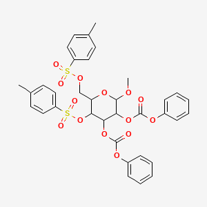 molecular formula C35H34O14S2 B4291207 methyl 4,6-bis-O-[(4-methylphenyl)sulfonyl]-2,3-bis-O-(phenoxycarbonyl)hexopyranoside 