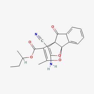 molecular formula C20H18N2O5 B4291216 sec-butyl 14-amino-15-cyano-11-methyl-8-oxo-12,13-dioxatetracyclo[7.3.3.0~1,9~.0~2,7~]pentadeca-2,4,6,10,14-pentaene-10-carboxylate 