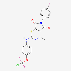 molecular formula C20H17ClF3N3O3S B4291225 1-(4-fluorophenyl)-2,5-dioxopyrrolidin-3-yl N-{4-[chloro(difluoro)methoxy]phenyl}-N'-ethylimidothiocarbamate 