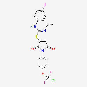 molecular formula C20H17ClF2IN3O3S B4291227 1-{4-[chloro(difluoro)methoxy]phenyl}-2,5-dioxopyrrolidin-3-yl N'-ethyl-N-(4-iodophenyl)imidothiocarbamate 
