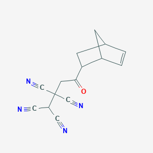molecular formula C15H12N4O B4291235 4-bicyclo[2.2.1]hept-5-en-2-yl-4-oxobutane-1,1,2,2-tetracarbonitrile 