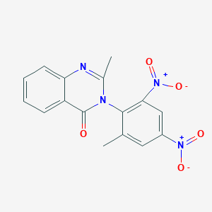 molecular formula C16H12N4O5 B4291243 2-methyl-3-(2-methyl-4,6-dinitrophenyl)quinazolin-4(3H)-one 