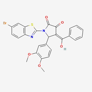 molecular formula C26H19BrN2O5S B4291265 4-benzoyl-1-(6-bromo-1,3-benzothiazol-2-yl)-5-(3,4-dimethoxyphenyl)-3-hydroxy-1,5-dihydro-2H-pyrrol-2-one 