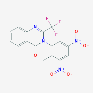 molecular formula C16H9F3N4O5 B4291273 3-(2-methyl-3,5-dinitrophenyl)-2-(trifluoromethyl)quinazolin-4(3H)-one 