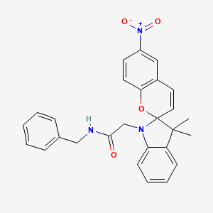 molecular formula C27H25N3O4 B4291286 N-benzyl-2-(3',3'-dimethyl-6-nitrospiro[chromene-2,2'-indol]-1'(3'H)-yl)acetamide 