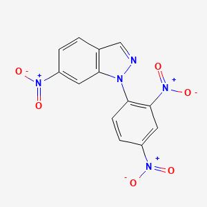 molecular formula C13H7N5O6 B4291291 1-(2,4-dinitrophenyl)-6-nitro-1H-indazole 