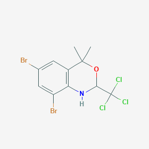 molecular formula C11H10Br2Cl3NO B4291297 6,8-dibromo-4,4-dimethyl-2-(trichloromethyl)-1,4-dihydro-2H-3,1-benzoxazine 