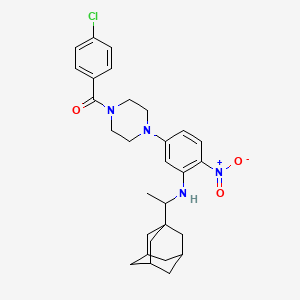 molecular formula C29H35ClN4O3 B4291310 N-[1-(1-adamantyl)ethyl]-5-[4-(4-chlorobenzoyl)piperazin-1-yl]-2-nitroaniline 