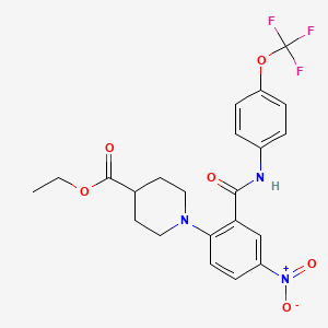 ethyl 1-[4-nitro-2-({[4-(trifluoromethoxy)phenyl]amino}carbonyl)phenyl]piperidine-4-carboxylate