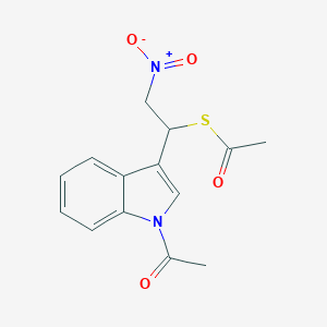molecular formula C14H14N2O4S B429132 S-[1-(1-acetyl-1H-indol-3-yl)-2-nitroethyl] ethanethioate CAS No. 35891-40-8