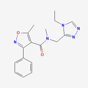 molecular formula C17H19N5O2 B4291325 N-[(4-ethyl-4H-1,2,4-triazol-3-yl)methyl]-N,5-dimethyl-3-phenyl-4-isoxazolecarboxamide 