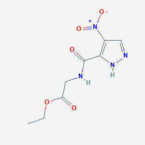 molecular formula C8H10N4O5 B4291326 ethyl N-[(4-nitro-1H-pyrazol-5-yl)carbonyl]glycinate 