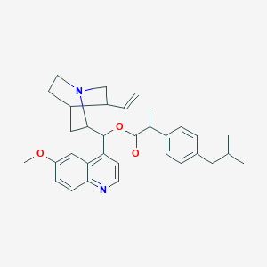 molecular formula C33H40N2O3 B429133 (6-Methoxy-4-quinolinyl)(5-vinyl-1-azabicyclo[2.2.2]oct-2-yl)methyl 2-(4-isobutylphenyl)propanoate 