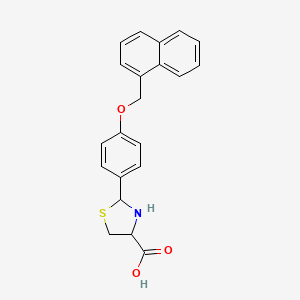 molecular formula C21H19NO3S B4291350 2-[4-(1-naphthylmethoxy)phenyl]-1,3-thiazolidine-4-carboxylic acid 